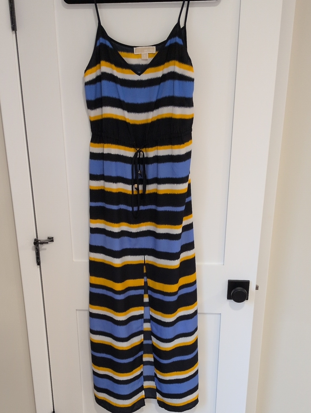 Striped Blue, Black & Yellow Dress
